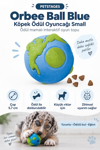 Petstages Orbee Ball Blue Köpek Ödül Oyuncağı Small