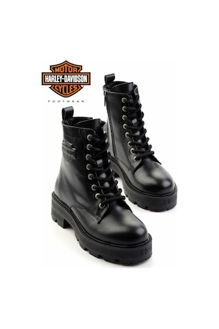 Black Hakiki Deri Kadın Bot & Bootie Hd0777005703 001