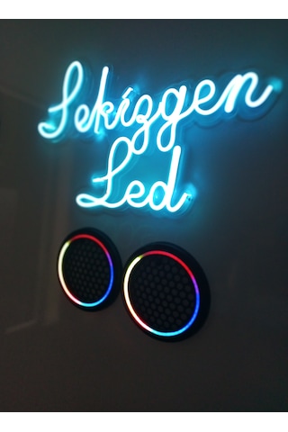 Sekizgen Led 16'lık Midrange Kapağı Piksel Neon Ledli 358 Animasyonlu 1 Takım 2 Kapak Kumandalı