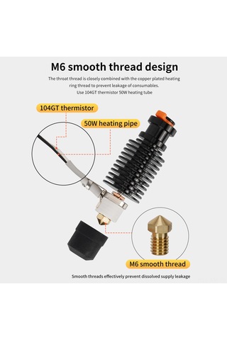 Ximistore9 Chc-v6 Seramik Isı Ucu Seti 24v - Voron2.4/prusa İçin - Pla, Abs, Petg, Tpu, Pa Uyumlu 3d Yazıcı Ekipmanı