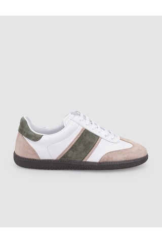 Cabani %100 Hakiki Deri Beyaz Bağcıklı Kadın Sneaker Beyaz