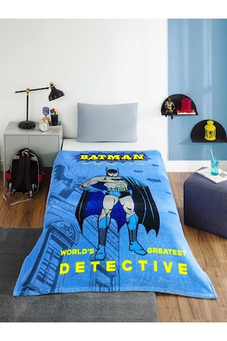 Özdilek Batman Detective Lisanslı Tek Kişilik Çocuk Battaniyesi 150x200 Cm Desenli