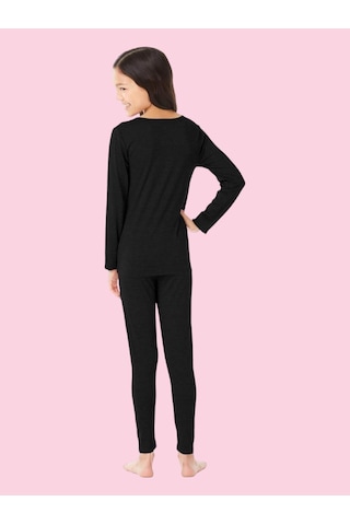 Tezzgelsin Kız Çocuk Termal Alt Üst İçlik Takımı Siyah