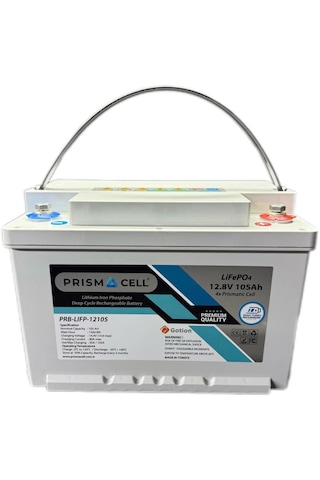 Prismacell Lifepo4 Akü 105a 105 Amper 12.8 Volt Lityum Marin, Karavan, 12v 100a Solar Akü Batarya