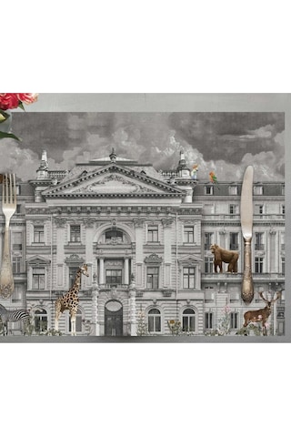 Zoo Design Kumaş Amerikan Servis 4'lü Set 35x50cm Keten Kumaş Ulusl. Yıkama Ve Solmama Sertifikası Çok Renkli