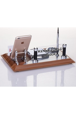 Wood Art Masaüstü İsimlik Seti Ahşap Ofis Masa İsimliği