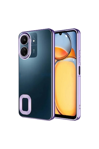 Zore Redmi 13c Kılıf Kamera Korumalı Logo Gösteren Msra Omega Kapak - Derin Mor Derin Mor