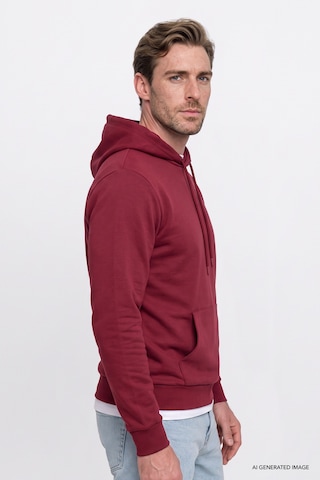AC&Co / Altınyıldız Classics Standart Fit Normal Kesim Kapüşonlu Kanguru Cepli Pamuklu Erkek Sweatshirt Bordo