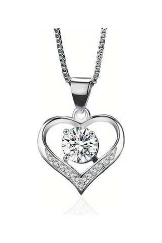 Tcherchi Kalp Gümüş Renkli Kolye Gümüş