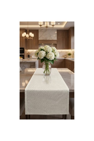 %100 Pamuk Özel Desenli Dikdörtgen Runner 40x130 Beyaz - 900645971 Beyaz