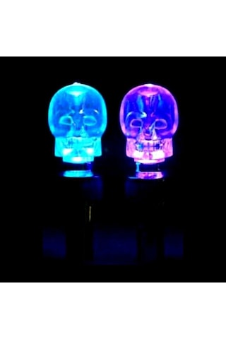 Mavi Kuru Kafa Işıklı Bisiklet Sibop Kapağı Jant Sibop Işığı