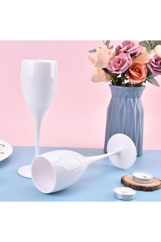 Turuncu Şampanya Flüt Bardak Plastik Şarap Bardakları Bulaşık Makinesinde Yıkanabilir Beyaz Şampanya Bardağı Restoran Bira Viski Drinkware