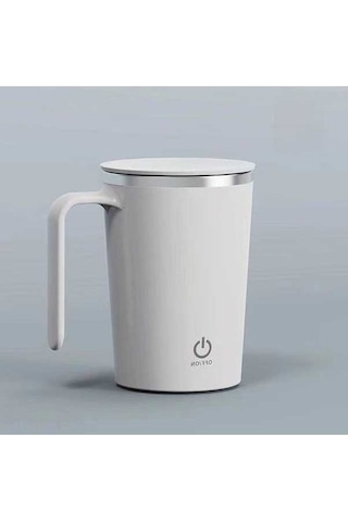 Fortunelane Stainless Steel Otomatik Manyetik Karıştırıcı Bardak, 380ml, Beyaz, Taşınabilir Kahve Bardak Beyaz