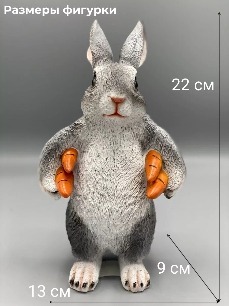 Barel'ef Bahçe Heykeli Tavşan Zaika Havuçla 83943532