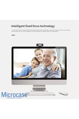 Microcase 1080p 360 Dönerli Mandal Kıskaçlı Full Hd Webcam Kamera Zr806 - Al5151