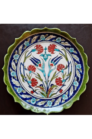 Geleneksel İznik Desenli Çini Tabak