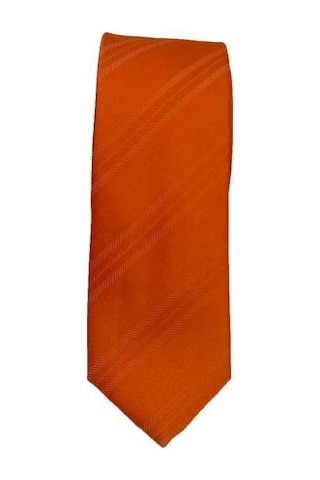 Brianze 5 Cm Turuncu Çizgili Slim Kravat