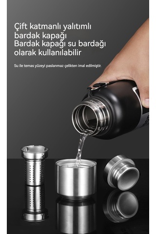 Açık Dağ Tırmanışı Büyük Kapasiteli Termos Bardak-mavi