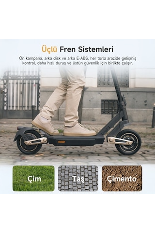 St3 Pro Scooter 1350w Turbo 75km Menzil Dörtlü Süsp. %28 Eğim Siyah