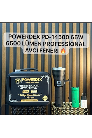 Powerdex Pd-14500 65w 6500 Lümen Profesyonel Avcı Feneri Güçlü El Feneri Uzun Menzilli El Feneri Siyah