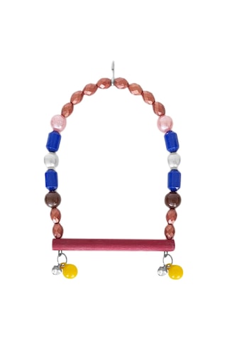 Markapet Ahşap Tünekli Papağan Ve Muhabbet Kuşu Salıncağı 10-16 Cm Mavi