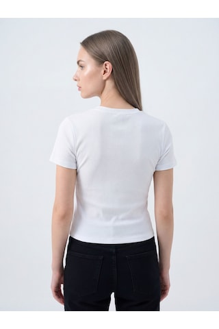 LOFT Slim Fit Kadın Tshirt K.kol Lf2042460 Q1.v1 Beyaz