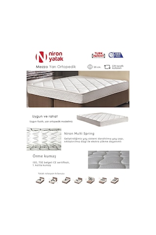 Çift Kişilik Yarı Ortopedik 140x190 Cm Niron Mezzo Yatak
