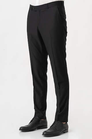 White Stone Caserta P1001 Slim Fit Düz Kumaş Pantolon Siyah-siyah Siyah