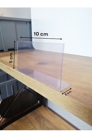 10 Adet Pvc Etiketlik 10 x 5 CM Raf Önü Siperli Ürün İsimlik Fiyatlık