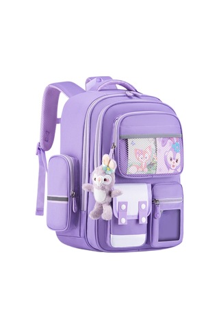 2025 Yeni Çocuk Okul Çantası Mor Büyük Boy