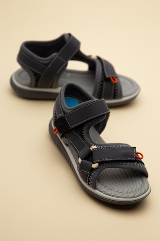 Şirinbebe Ortopedik Erkek Çocuk Sandalet Füme Cırtlı Yan Kapalı-4756