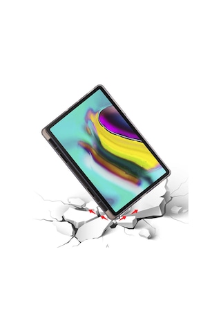 Mobilteam Galaxy Tab A7 10.4 T500 2020 Kılıf Uyumlu Tri Folding Kalem Bölmeli Standlı Tablet Kılıfı