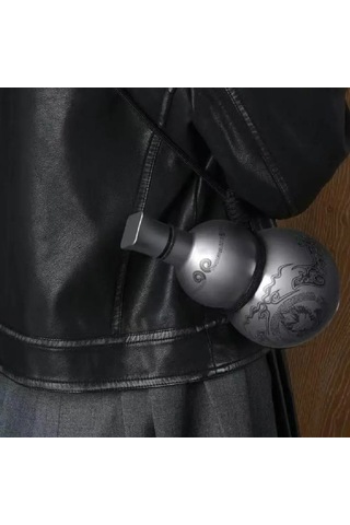 Taşınabilir Wukong Tema Kabak Tarzı Su Şişesi 304 Paslanmaz Diğer Gri - Siyah