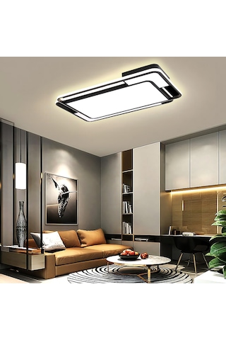 Işık Dikdörtgeni Tavan Lambası Modern Led Aydınlatma Siyah