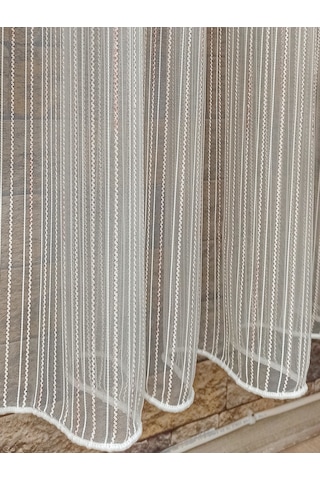 Pudra Tergal Eteği Kurşunlu Tül Perde / Ölçünüze Özel Dikim