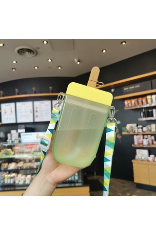 Yaozixa Islak Olmayan, Kırılmayan 3d Buz Kalemi Desenli Plastik Çelik, Isı Dayanıklı, Öğrenci Ve Yetişkinler İçin Dışarıda Kullanıma Uygun, Sarı, 300ml