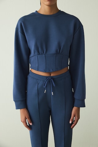 Penti İndigo Belle Line Bisiklet Yaka Crop Sweatshirt