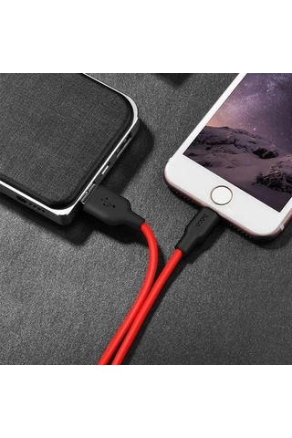 Hoco X21 Plus Usb To Lightning Silikon Hızlı Şarj Ve Data Kablosu