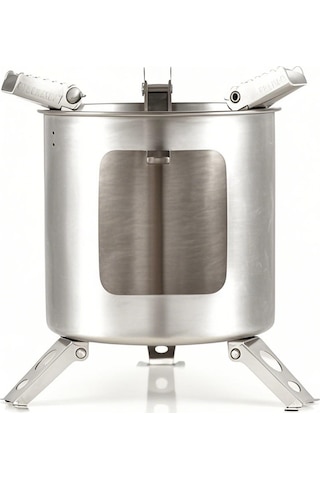 Shineyee 201 Paslanmaz Çelik Gönüllü Odun Ocağı - Kamp, Doğa Yürüyüşleri Ve Pikniklerde Isıtma/pişirme İçin Taşınabilir Alet Gümüş