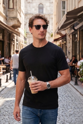 Buratti Pamuklu Regular Fit Bisiklet Yaka Erkek T Shirt 59020204 Siyah