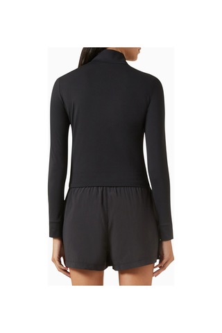 Vuori Studio Half-zip Crop Top, Stretch Knit Spor Ve Şık Üst Siyah