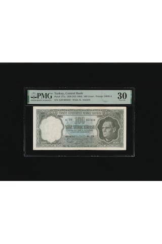 Pmg 30 Yüz Türk Lirası 100 Tl 1930 Nd 1964 P 177a S/n A29 065838 Çt- Çok Temiz