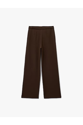 Koton Bağlama Detaylı Cepli Geniş Paça Kumaş Pantolon Kahverengi 6wak40163pw Kahve
