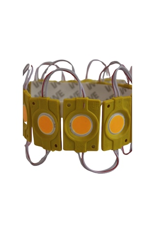 12 Volt 2.4 Watt Tekli Su Geçirmez Modül Led Sarı (Amber) (10 Adet)