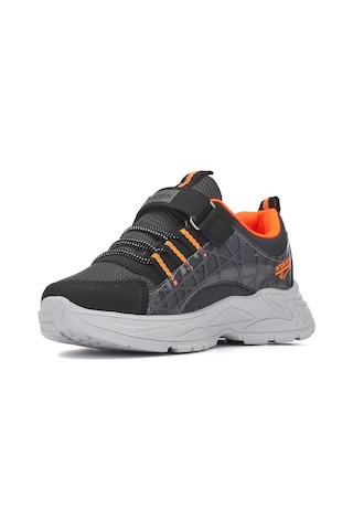 Günlük Çocuk Unisex Sneaker Nefes Alabilen Lastik Bağcıklı Cırt Cırtlı Hafif Esnek Ayakkabı 0013 Füme - Oranj
