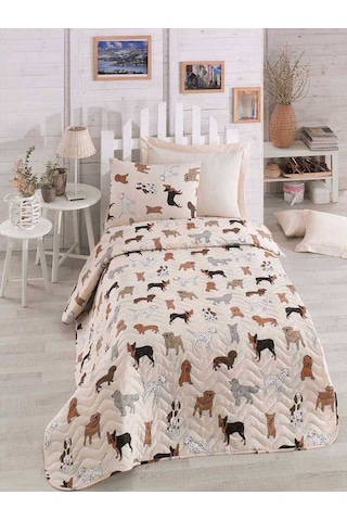 Eponj Home Kapitone Yatak Örtüsü Seti Tek Kişilik Havhav Krem