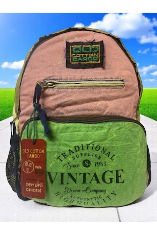 Old Cotton Cargo Kaliteli Tek Bölmeli Vintage Disayn Günlük Gezi Okul Sırt Çantası North Dakato Bag Brand 30x43cm Pembe
