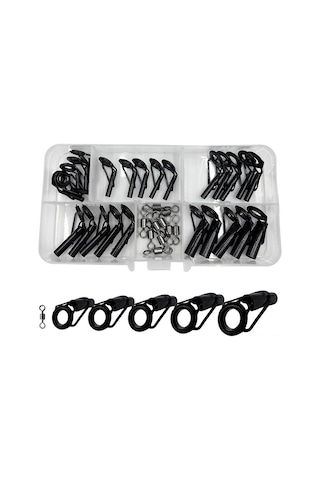 Springsun Deniz Ve Tatlı Su İçin 35 Adet Siyah Anti-sarmalama Olta Kamışı Uç Rehberi Seti - Dayanıklı Malzeme, Kolay Kullanım