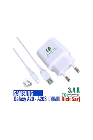 Samsung Galaxy Uyumlu A20 Hızlı Şarj Tyepc A20s Aleti Type c