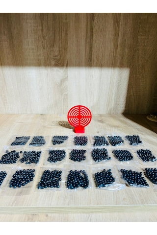 Hedef 9 Cm Kırmızı Renk + 21 Paket Plastik Boncuk Karışık